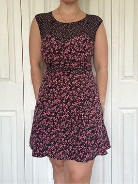 Black and Pink Floral Dress